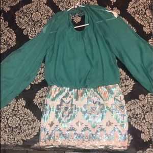 Long sleeved mini dress